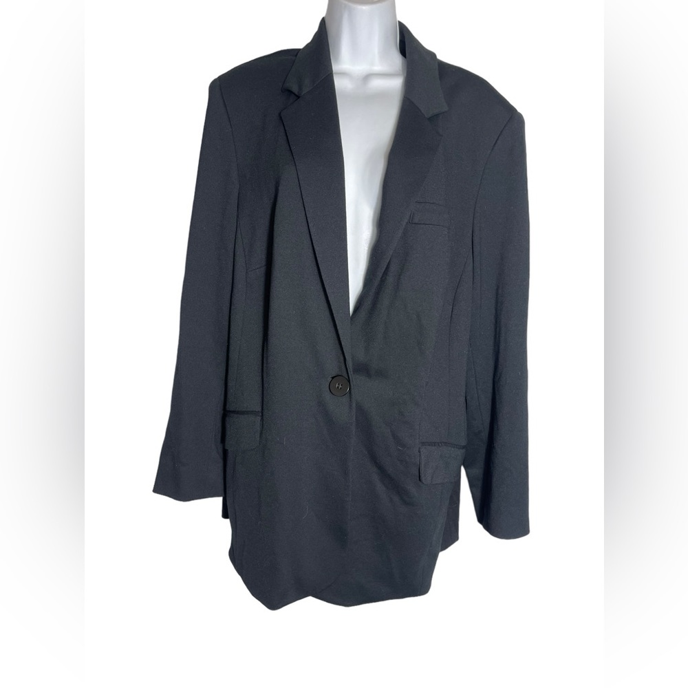 Kenneth Cole New York blazer size 18W classic black stretch jacket PERFECT 🖤